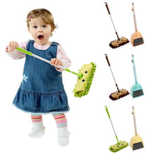 Load image into Gallery viewer, Kids housework Children Mop Broom Dustpan Set Baby Mini Sweeping House Cleaning Toys Set extensible Tablet Drag Pretend Play Toy
