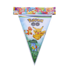 Load image into Gallery viewer, Pokémon birthday party decoration Pikachu party theme dinner plate tablecloth popcorn cup straw children birthday party supplies
