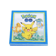 Load image into Gallery viewer, Pokémon birthday party decoration Pikachu party theme dinner plate tablecloth popcorn cup straw children birthday party supplies
